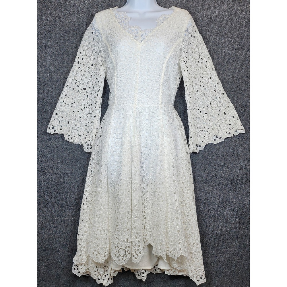 Ivy‎ City Co Women's Lace Dress Fairy Cottagecore Romantic Prairie Size S